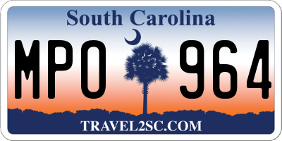SC license plate MPO964