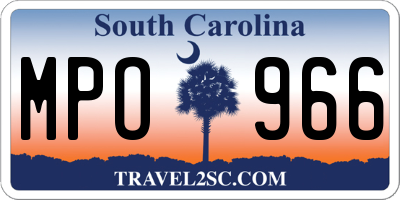 SC license plate MPO966