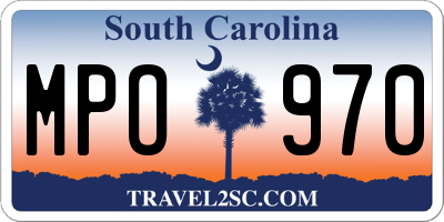 SC license plate MPO970