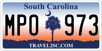 SC license plate MPO973