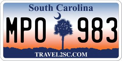 SC license plate MPO983