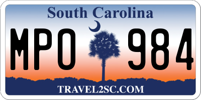 SC license plate MPO984