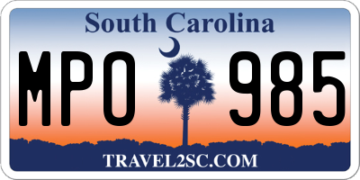 SC license plate MPO985