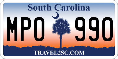 SC license plate MPO990