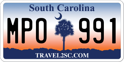 SC license plate MPO991