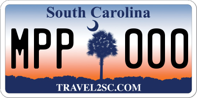 SC license plate MPP000