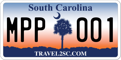 SC license plate MPP001