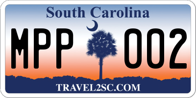 SC license plate MPP002