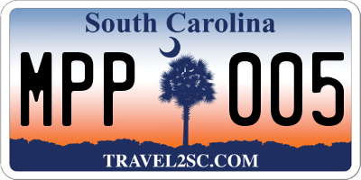 SC license plate MPP005