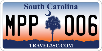 SC license plate MPP006