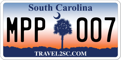 SC license plate MPP007
