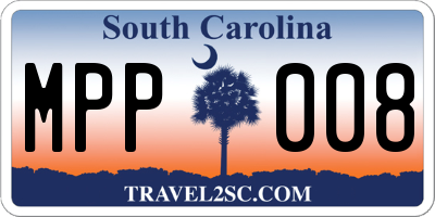 SC license plate MPP008
