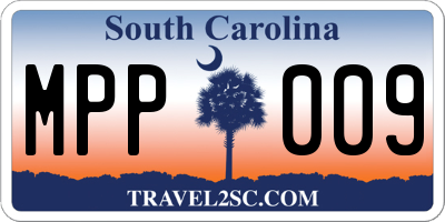 SC license plate MPP009