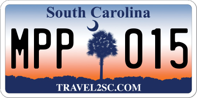 SC license plate MPP015
