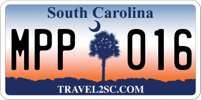 SC license plate MPP016