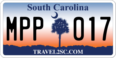 SC license plate MPP017