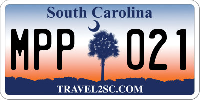 SC license plate MPP021