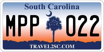 SC license plate MPP022