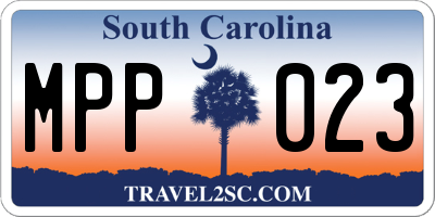 SC license plate MPP023