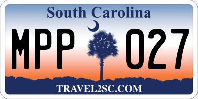 SC license plate MPP027
