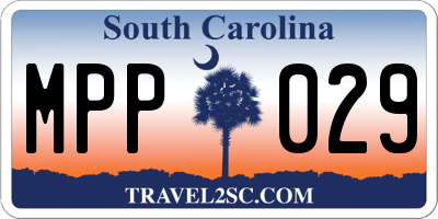 SC license plate MPP029