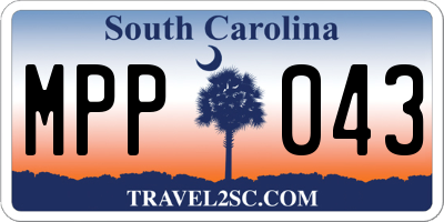 SC license plate MPP043