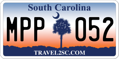 SC license plate MPP052