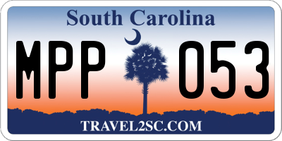 SC license plate MPP053