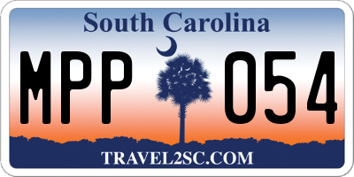 SC license plate MPP054