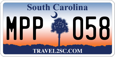 SC license plate MPP058