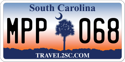 SC license plate MPP068
