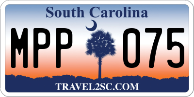 SC license plate MPP075