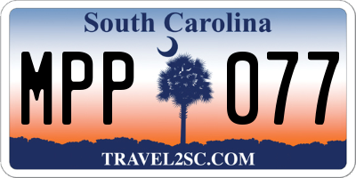 SC license plate MPP077