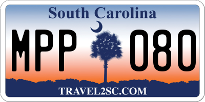 SC license plate MPP080