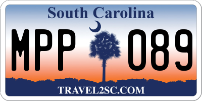 SC license plate MPP089