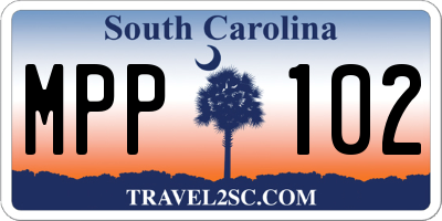 SC license plate MPP102