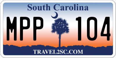 SC license plate MPP104