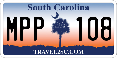 SC license plate MPP108