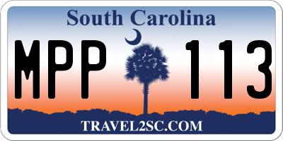 SC license plate MPP113