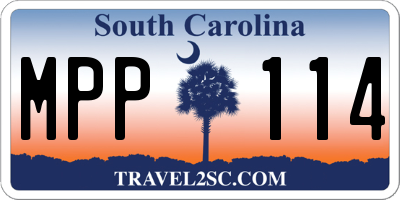 SC license plate MPP114