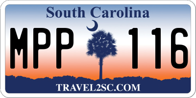 SC license plate MPP116