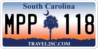 SC license plate MPP118
