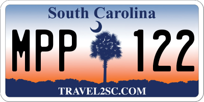 SC license plate MPP122