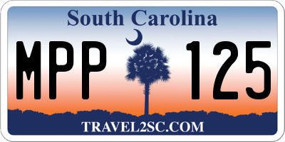 SC license plate MPP125