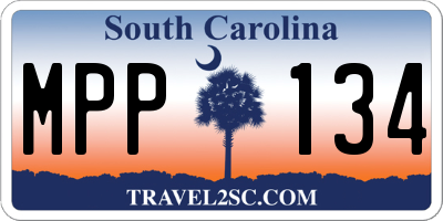 SC license plate MPP134