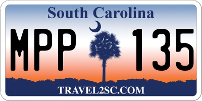 SC license plate MPP135