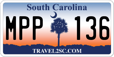 SC license plate MPP136