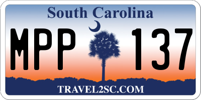 SC license plate MPP137