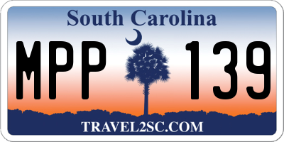 SC license plate MPP139