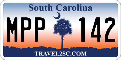 SC license plate MPP142